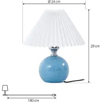 LINDBY Tafellamp Kerimi, blauw, Woon-/ Eetkamer, Keramiek, Scandinavisch, Tafellamp