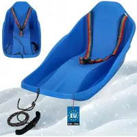 KOTARBAU Sneeuwschijf, Sneeuw Slee, Kunststof, 72x37x32 cm, Blauw, Plastic Glijder Sneeuw, Bobsleeën, Sneeuwglijder, Glijschotel, Rodelen, met Rugleuning, Veiligheidsgordel, Trekkoord