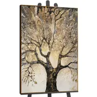 YS Canvas schilderij groot handgeschilderd boom welvaart voorspoed luxe – -Art Gallery – Luxe wanddecoratie voor woonkamer – Modern schilderij voor kantoor en hal