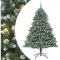 vidaXL Kunstkerstboom met 300 LED Groen 210 cm PVC en Plastic en Staal