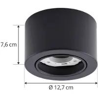 LINDBY Plafondlamp Jyla, dimbaar, zwart, Woon-/ Eetkamer, metaal, Modern, plafondlamp