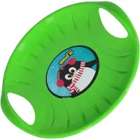 KOTARBAU Glijschotel, Sneeuwschijf, Kunststof, 60 cm, Groen, Sneeuw Slee, met Handgrepen, voor Kinderen en Volwassenen, Schotel Slee Plastic, Bobsleeën, Sneeuwglijder, Duurzaam