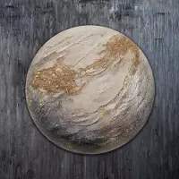 YS Canvas schilderij 60x60 cm handgeschilderd Iridium metallic abstract – -Art Gallery – Intrigerende wanddecoratie voor woonkamer – Modern schilderij voor hal en kantoor