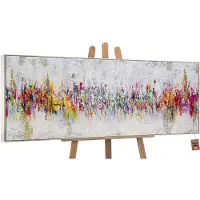 YS Canvas schilderij panoramisch handgeschilderd abstractie II modern – -Art Gallery – Luxe wanddecoratie voor woonkamer – Modern schilderij voor slaapkamer en kantoor