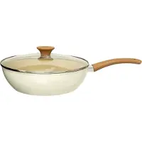 5five Simply Smart Harmony gesmede pan met deksel - 28 cm, beige