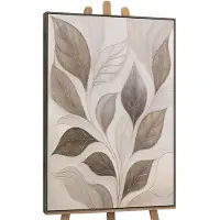 YS Canvas schilderij 140x100 cm handgeschilderd wind in de bladeren – -Art Gallery – Lijst: Grijs – Luxe wanddecoratie