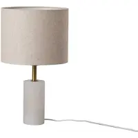 LINDBY Tafellampe , Alabaster, Beige, Woonkamer, Stof, Scandinavisch