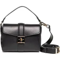 U.S. POLO ASSN. handtas schoudertas Margaret Flap Handle Bag Black zwart