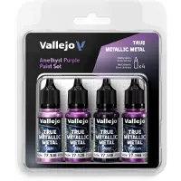 Vallejo Hobbyverf Acrylverf - 77255 True Metallic Metal - Amethist Paars Kleurenset - Acryl Set - 4x Verf set - 4x 18 ml
