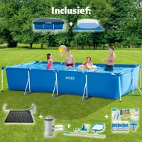 OEM Rechthoekig zwembad - Opblaasbaar zwembad - Complete set - Blauw - 450 x 220 x 84 cm - Inclusief pomp en accessoires
