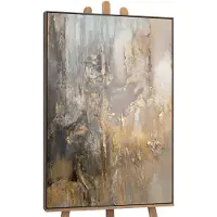 YS Canvas schilderij groot handgeschilderd gouden horizonten abstract warm – -Art Gallery – Luxe wanddecoratie voor woonkamer – Modern schilderij voor slaapkamer en kantoor