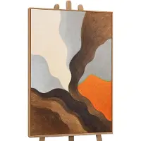 YS Canvas schilderij 120x80 cm handgeschilderd avondheuvels – -Art Gallery – Lijst: Hout – Luxe wanddecoratie