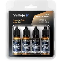 Vallejo Hobbyverf Acrylverf - 77252 True Metallic Metal - Keizerlijk Goud Kleurenset - Acryl Set - 4x Verf set - 4x 18 ml