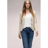 Street One Dames Basic blazer met knopen en strepen - Beige - 44