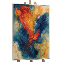 YS Canvas schilderij handgeschilderd merging energies abstract – -Art Gallery – Luxe wanddecoratie voor woonkamer – Modern schilderij voor slaapkamer en hal