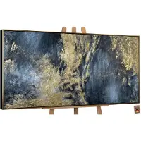 YS Canvas schilderij groot handgeschilderd reflecties II abstract mysterieus – -Art Gallery – Intrigerende wanddecoratie voor woonkamer – Modern schilderij voor hal en kantoor