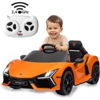 Jamara Elektrische Kinderauto Ride-on - Lamborghini Revuelto - Oranje - Ouderbediening - 12,6 V Lithium Accu Accu voertuig - - Incl afstandsbediening