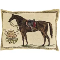 Newport gobelin kussen paard zadel rood 30x45cm