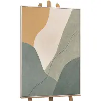 YS Canvas schilderij 120x80 cm handgeschilderd eeuwige lijn – -Art Gallery – Lijst: Beige – Luxe wanddecoratie