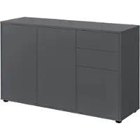 En.casa Commode Paarl druk en open 74x117x36 cm donkergrijs mat
