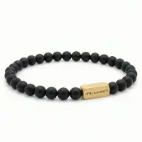 Steel & Barnett - Kralenarmband Heren - Natural Ned - Onyx - Maat L