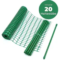 Floordirekt Afsluitingshek Chester Set – Bouwheknet met 20 hekpalen en kabelbinders – Tuinhek, kippenren, waarschuwingshek, schutting – 1 x 30 meter, groen