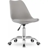 TEXTILOMANIE ALBA Bureaustoel Grijs, Ergonomisch Design, Verstelbare Zithoogte, Chrome Basis. Perfect voor Kinderkamer of Kantoor. Max. 110 kg