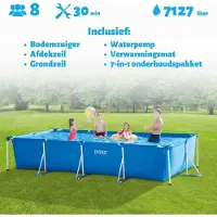 Intex Zwembad - Rechthoekig - 450 x 220 x 84 cm - Blauw - Inclusief filterpomp