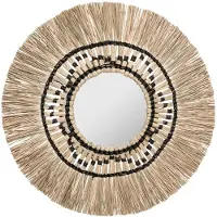 Atmosphera Cane 78 Cm Wall Mirror Beige
