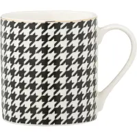 J-Line mok Pied-Poule - porselein - wit/zwart
