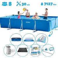 Intex Rechthoekig zwembad - 450x220x84 cm - 7-delig - SCB97