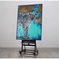 YS Canvas schilderij 140x100 cm handgeschilderd vaardigheid en kracht abstract – -Art Gallery – Energieke wanddecoratie voor woonkamer – Modern schilderij voor hal en kantoor