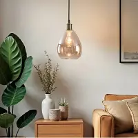 LumenXL 1-lichts hanglamp Verona amber - druppel bolling glas