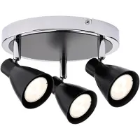 Paulmann Plafondlamp Spot 2Simple LED, 3x3,5W GU10, 230V, zwart, chroom