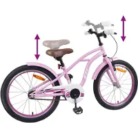 vidaXL Kinderfiets 18 Inch voor 5-7 jaar oud Licht Roze