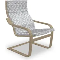Abakuhaus Silver Poäng fauteuil bekleding, Koninklijke Bloemdecoraties, Zitkussen met Stoelkussen met haaklus en rits, witgrijs