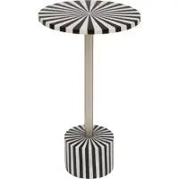 Atmosphera Créateur d'intérieur® Nema Marmeren Bijzettafel - Ø36xH59cm - Zwart/Wit
