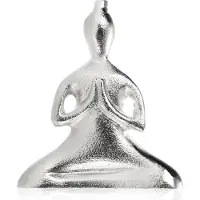 COM-FOUR® Decoratieve Meditatie Figuur 14cm – Decoratieve yogabeeldje van metaal – Moderne, spirituele decoratiefiguur om neer te zetten – Verfijnde decoratie voor woonkamer, slaapkamer