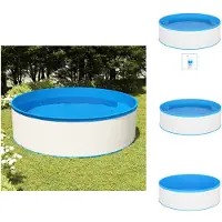 vidaXL Zwembad met inbouwskimmer en pomp, 350x90 cm, wit - Zwembad