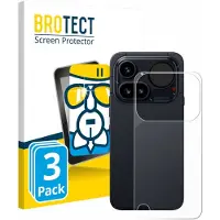 BROTECT Screenprotector 3 Stuks voor Nothing Phone (4a) Pro (Achterkant) Beschermglas transparant