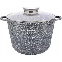Klausberg 7526 - Kookpan met deksel - marmer grijs - 28 cm - 10 liter