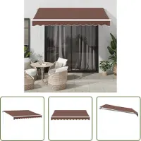 The Living Store Terrasdoek - Luifel - Luifel handmatig uittrekbaar 300x250 cm bruin - Buitendecoratie - Parasol - Zonnebescherming