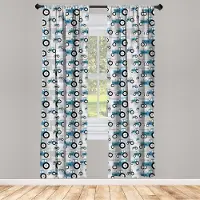 Abakuhaus Gordijnen – 2-pack 75x175 cm – microvezel – zeeblauw/lichtgrijs