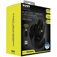Port Designs Port Connect - Ergonomische Draadloze Muis - Trackball - Oplaadbaar - 1600 DPI - Inclusief Oplaadkabel - Zwart