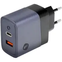 Forcell F-Energy GaN-netvoeding - 45W met aansluitingen: USB-C en USB-A, ondersteunt PD en QC 4.0 voor snelladen