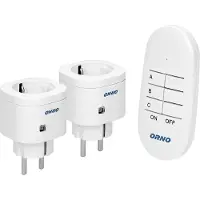 ORNO Schakelaar met afstandsbediening - Stopcontact 2x Schuko max. afstand 30 meter - Schakelset voor binnen max. 3000 Watt - Wit