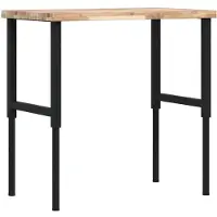 vidaXL Werkbank rechthoekig 100x60x(73-99,5) cm massief acaciahout