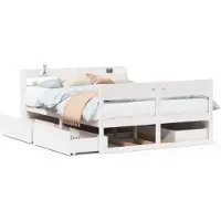 vidaXL Bedframe zonder matras massief grenenhout wit 160x200 cm