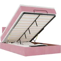 vidaXL Bed poef met matras 120x190 cm fluweel roze
