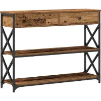 vidaXL Console Tafel met lade met plank Oud hout 100 x 28 x 75 cm